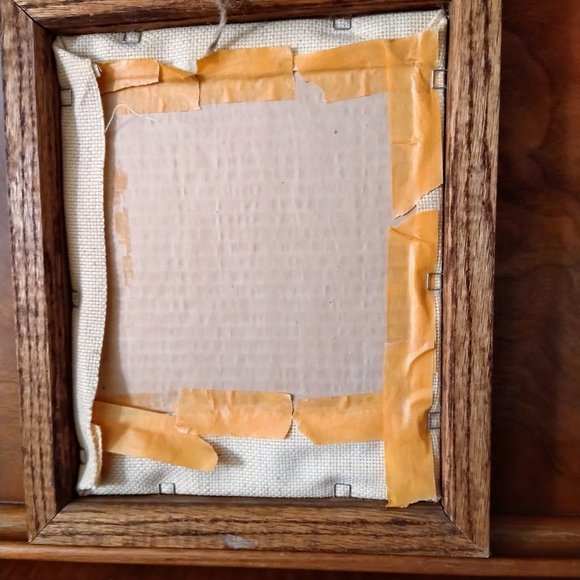 Vintage Hummel NeedlePoint “Boy Lederhosen Peach/Apple Tree Framed - Picture 7 of 7